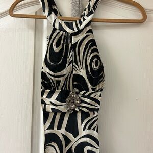 Cache Black and Cream Swirl Dress